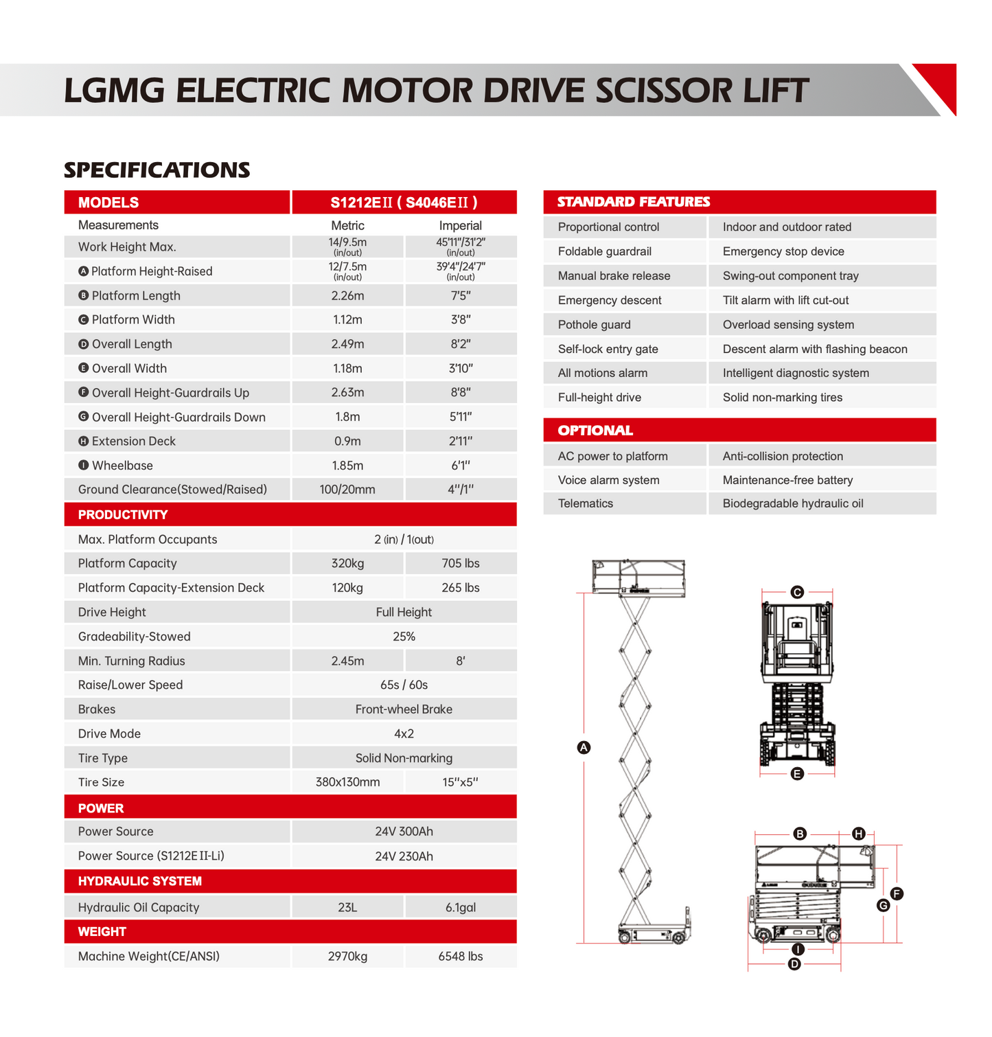 Scissor Lift - 12M/40FT - Electric