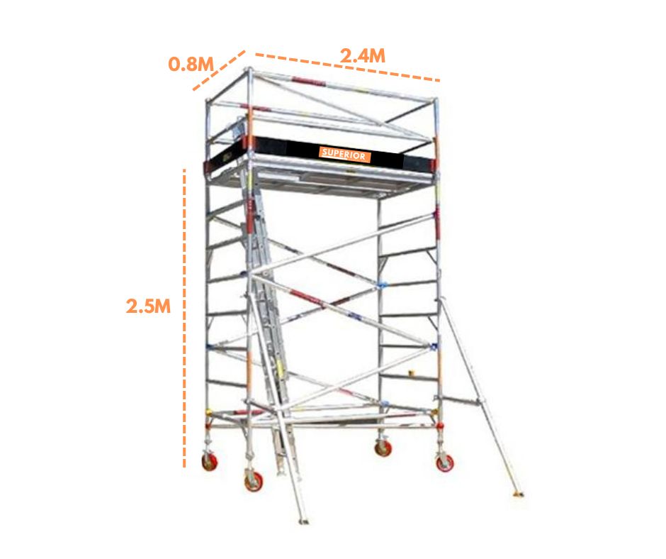 Mobile Narrow Scaffold - 2.5m