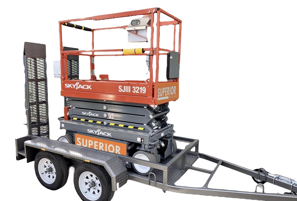 19ft Scissor Lift w/ EWP Trailer Hire Brisbane Superior Access Hire