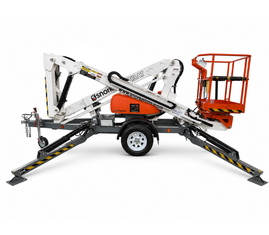 Trailer Mounted Boom Lift – 13m Reach (Cherry Picker Hire)
