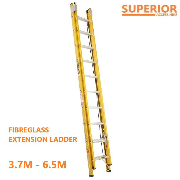 Fiberglass Extension Ladder 3.7m-6.5m – Superior Access Hire